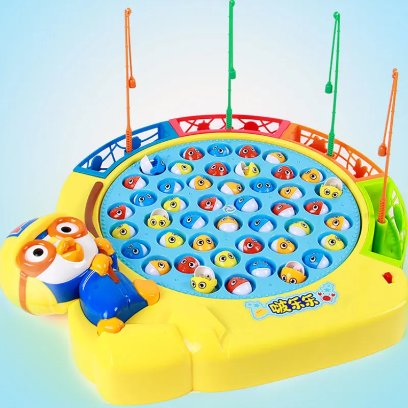 Корея Pororo Девочки Мальчики Детские Развивающие игрушки рыба музыкальные вращающиеся рыболовные игрушки набор рыба игра рыбалка детская игрушка для подарка плюшевые игрушки