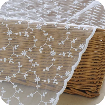 

Chic Flower Overlay Tulle Lace Fabric Embroidery Flower Mesh Fabric For DIY Sewing Curtain Wedding Dress Veil Fabric By 1 yard