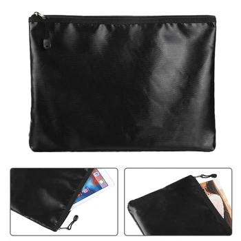 

Silicone Cash Cassette Envelope File Folder A4 Fireproof Waterproof Zipper Document Bag Home Office Safe Storage