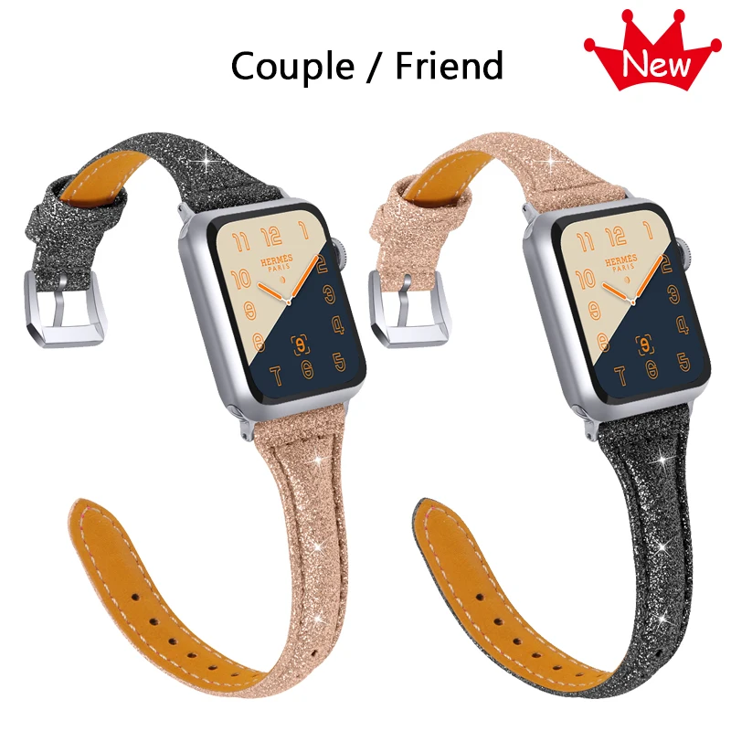Joyozy модный ремешок для умных часов классический кожаный для apple watch 38 мм 40 мм 42 мм 44 мм кожаный ремешок для iWatch серии 5/4/3/2/1 - Цвет ремешка: Black Rose
