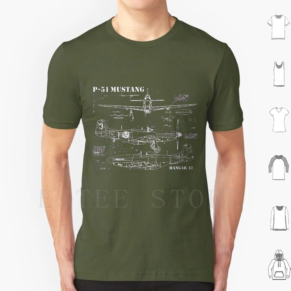 P-51 T Shirt Print Cotton Spitfire Ww2 Warthunder World Of Warplanes Flight Airplane Fighter Jet Pilot | Мужская одежда