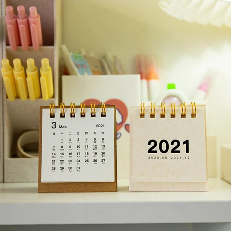 

Daily Schedule Planner Yearly Agenda Organizer 2021 Mini Desk Calendar DIY Portable Desk Calendar