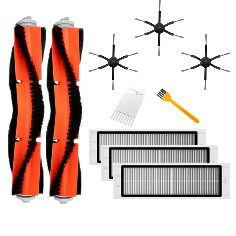 

10PCS for Xiaomi Vacuum Cleaner Accessory Replacement (Included 6-Arm Black Side Brush)for XIAOMI Mi Robot Roborock Xiaowa Vacuu
