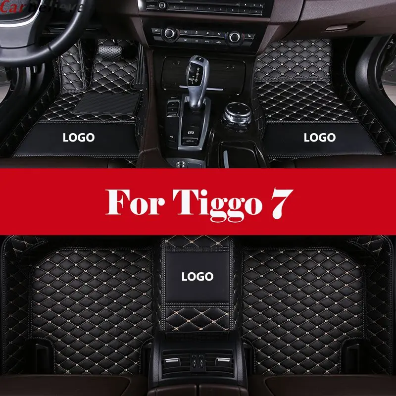 

3D All-Weather Car Foot Mat Waterproof Leather Floor Mats Liner + Embroidery LOGO For Tiggo 7