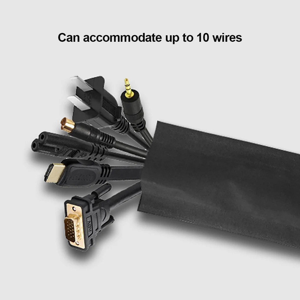 1/3 Meters Cable Cover Nylon Sticky Wire Protector Floor Blanket Reusable Management Cord Tube For Floor Carpet Trunk Desk cable organizer