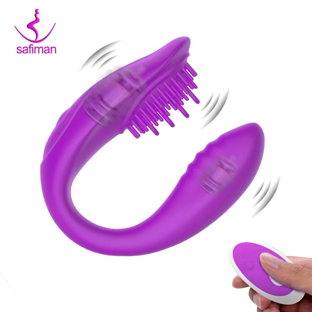 Cena Bezprzewodowy wibrator dorosłych zabawki erotyczne dla par akumulator Dildo G Spot U silikonowy stymulator podwójne wibratory Sex zabawki dla kobiety