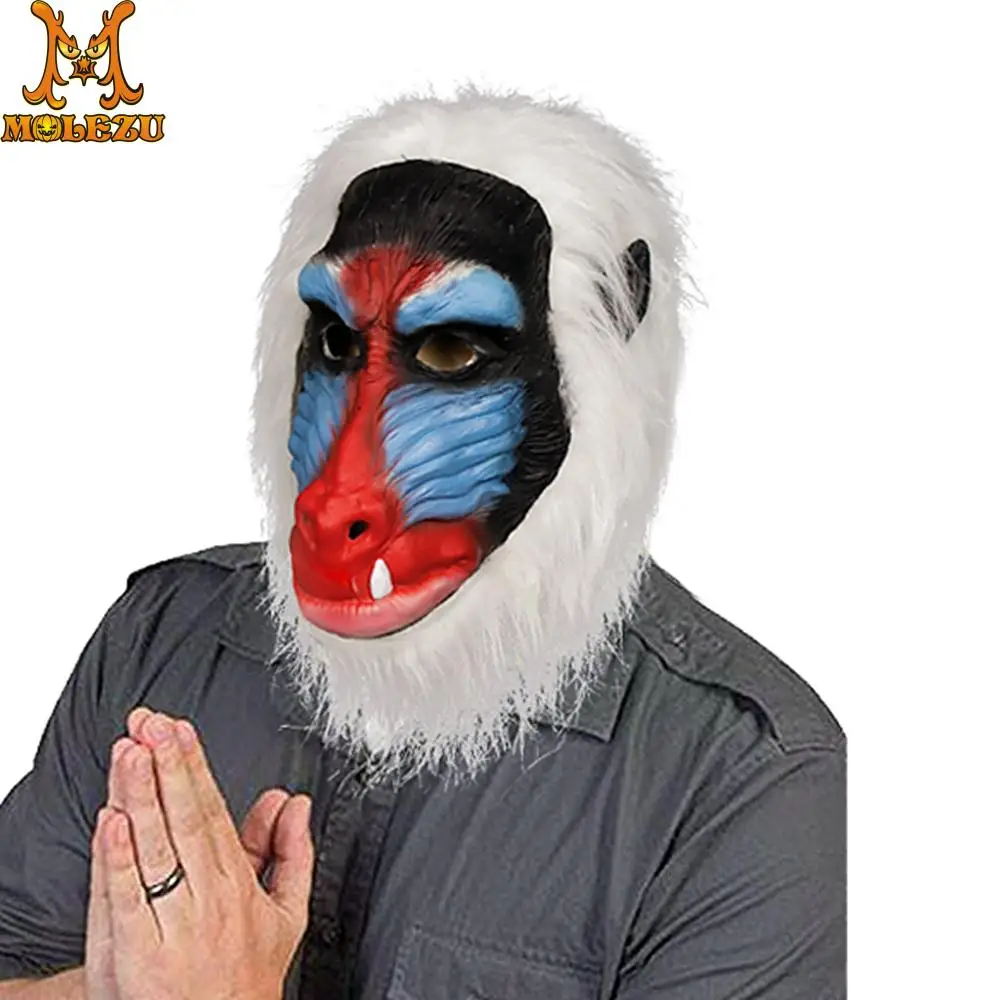 Molezu Monkey маска латексное животное маскарадные маски для Хэллоуина | Дом и сад