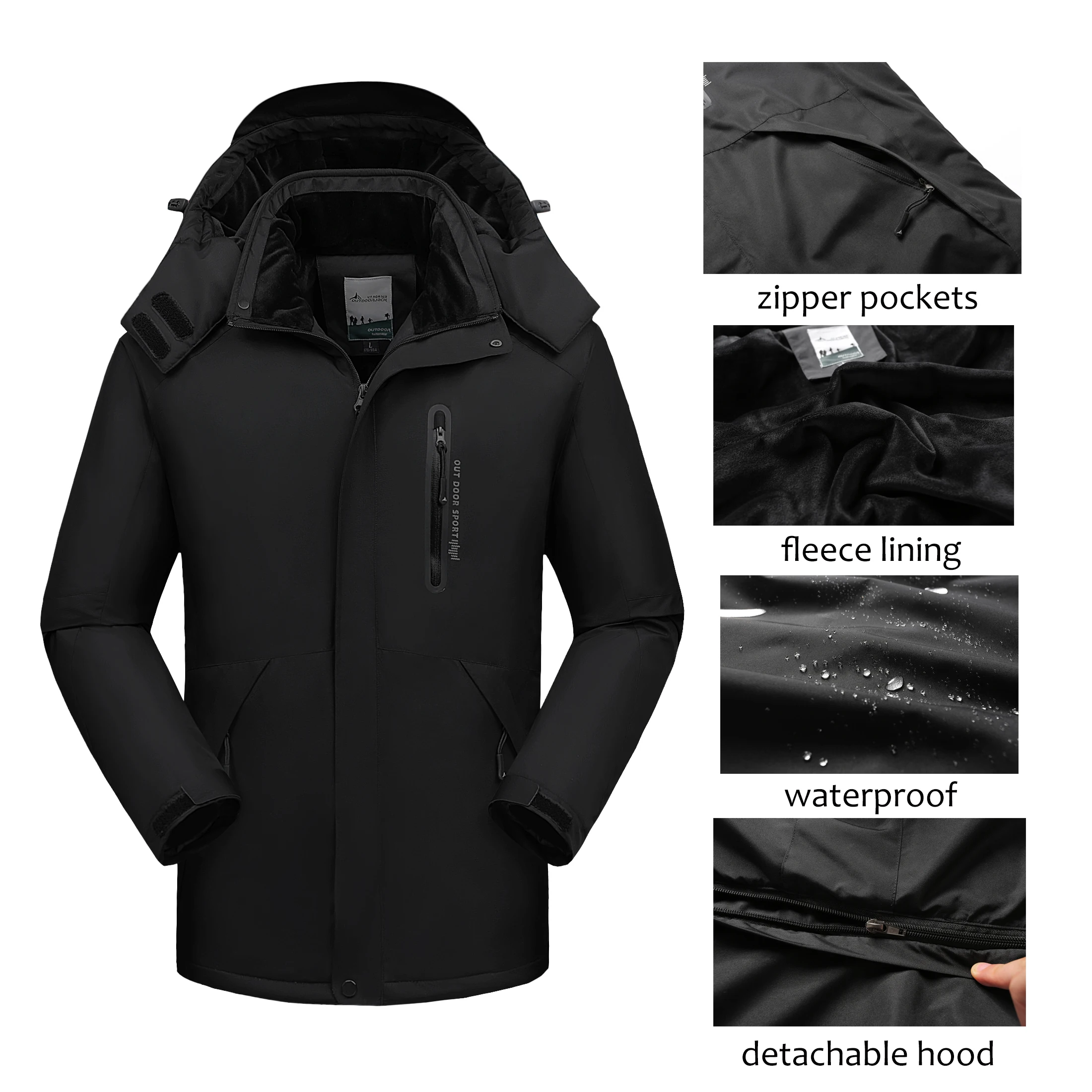 Goedkoop Mannen Winter Jas Waterdicht Hooded Windbreaker Man Dikke Warme Parka Fleece Jas Jas Mannen Plus Size 7XL 8XL 9XL Dropshipping