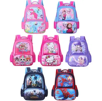 

Disney Children's Elsa School Bag Cartoon Princess frozen Backpack 3D Spider-Man Schoolbags Children's Boys Books Bags