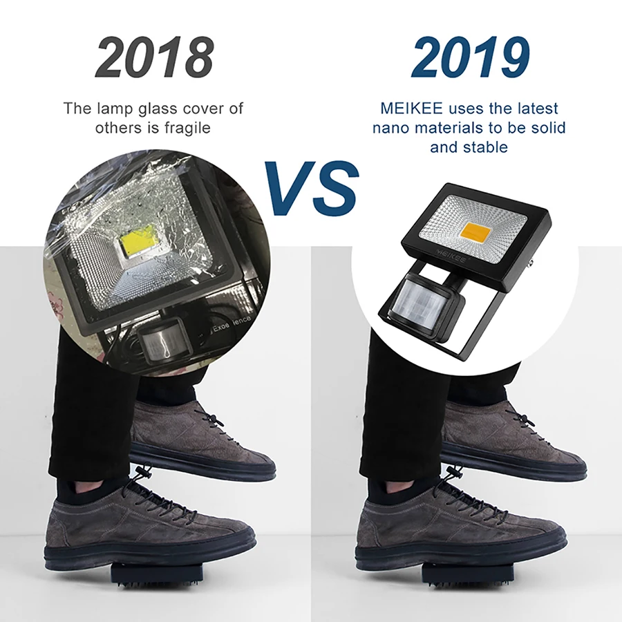 Comprar 10W 20W 30W 50W LED Luz de inundación Sensor de movimiento impermeable AC110 220V Reflector LED PIR Reflector proyector al aire libre