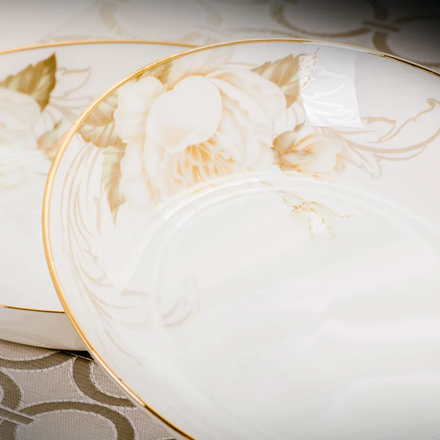 60 Heads jingdezhen ceramics chinese dishes dishes set Tableware Rice Bowl Soup Bowl Salad Noodles Bowl Plate Dinnerware Sets