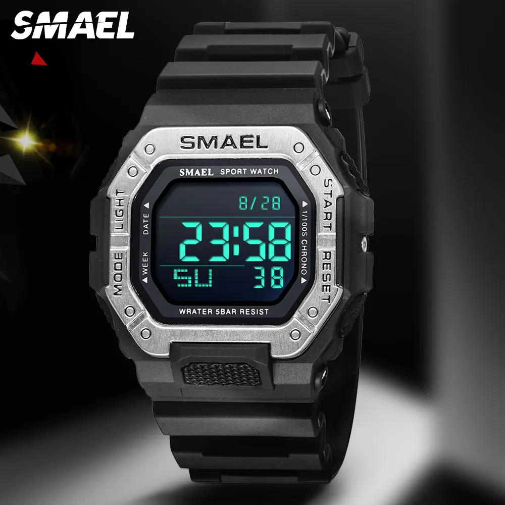 

SMAEL Digital Watches for Men 50m Waterproof Military Sport Watch LED Display Auto Date Electronic Wristwatch часы relogio reloj