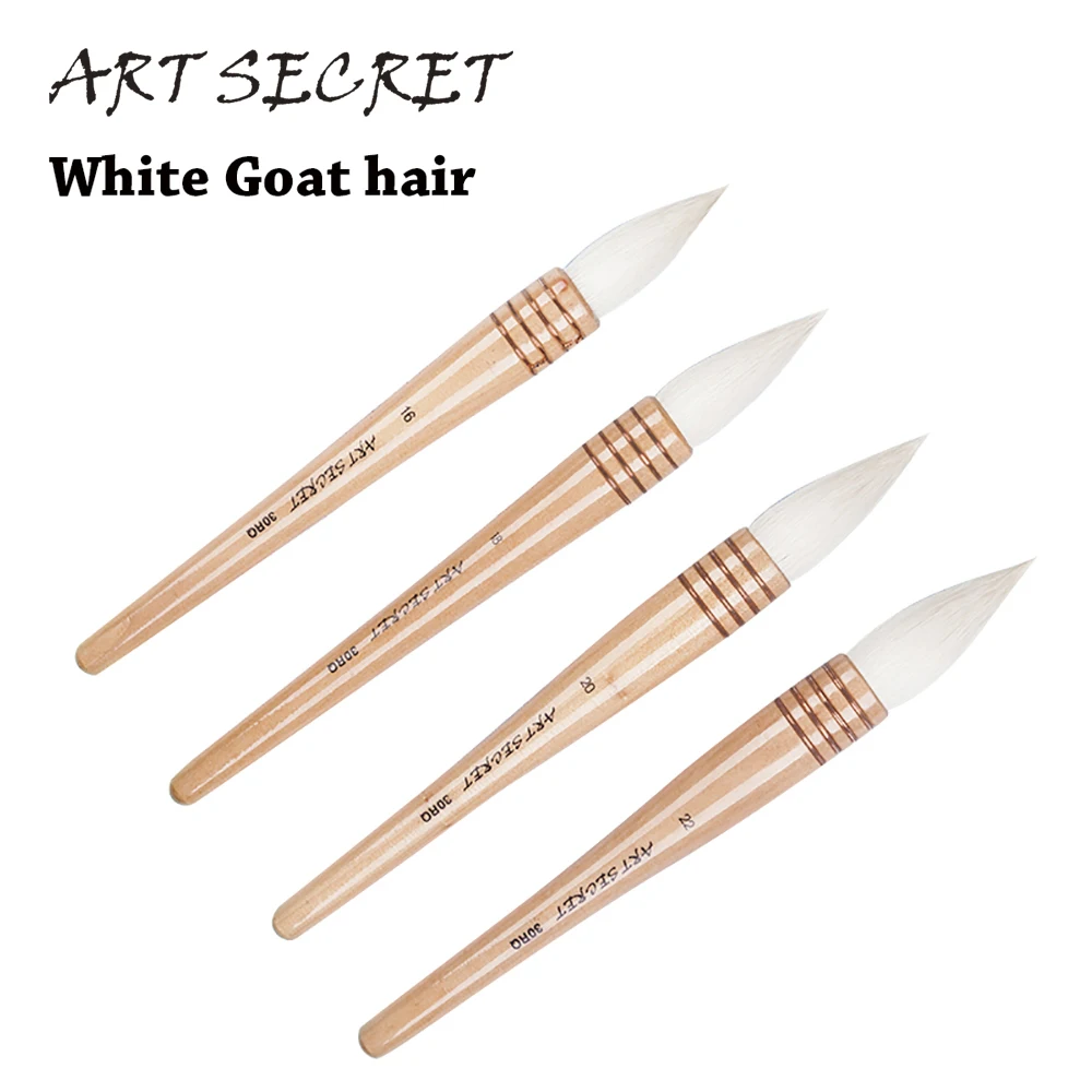 ArtSecret Ziege Wolle Haar Pinsel 30RQ Aquarell Kunst Lieferungen Schreibwaren Für Gouache Abstrakte Malerei Künstlerische Werkzeuge – Detail 3