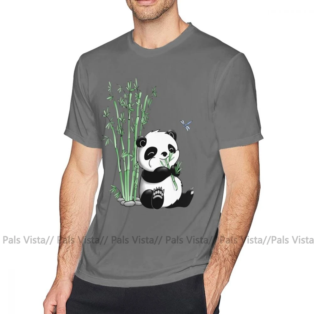 Бамбуковая футболка, панда, есть бамбук, футболка, графическая, плюс размер, футболка, 100 хлопок, короткий рукав, базовая Мужская забавная футболка - Цвет: Темно-серый
