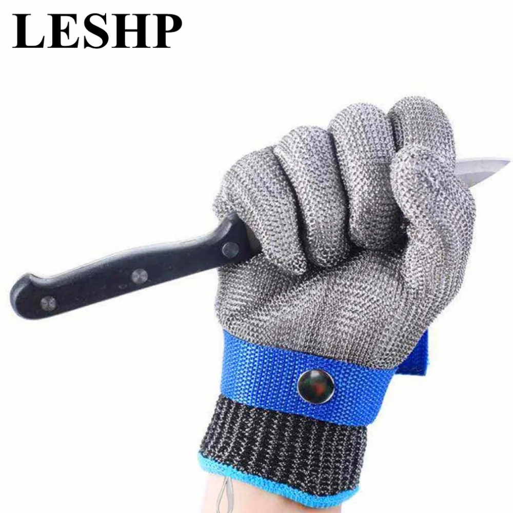 Level 5 Protection Anti-cut Gloves Safety Cut Proof Stab Resistant Stainless Steel Wire Metal Mesh Butcher Safety Work Gloves