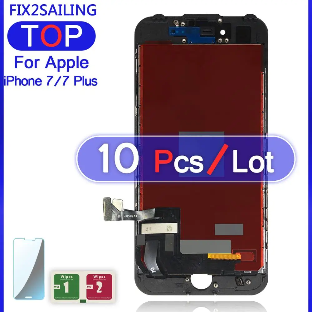 10 шт. ЖК дисплей класса AAA + для Apple iPhone 7/7 Plus 100% испытано рабочий сенсорный экран в