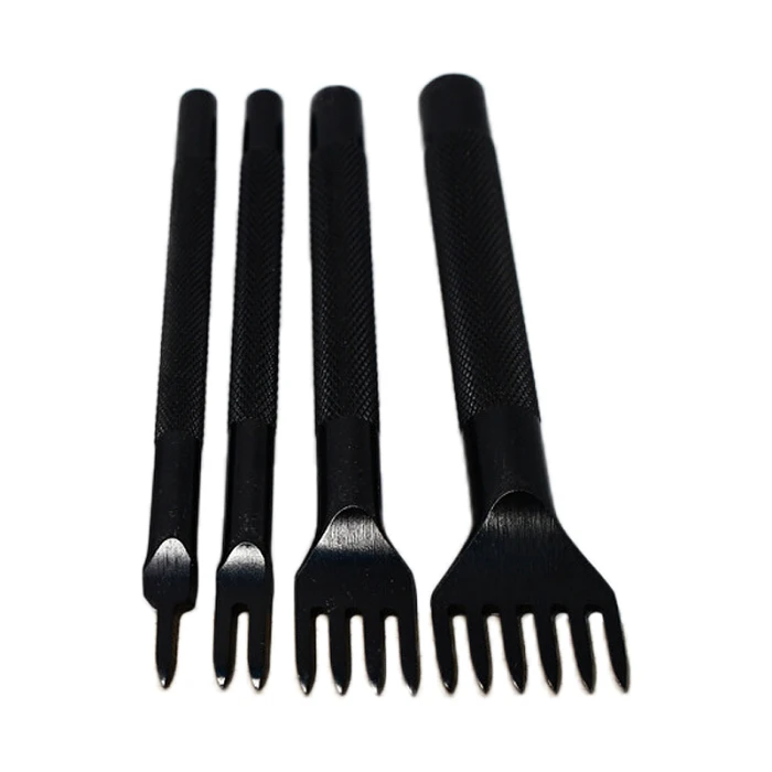 4 шт. Новые 4 мм кожаные инструменты для рукоделия дыроколы для шнуровки для сшивания 1+ 2+ 4+ 6 зубец DIY JS23