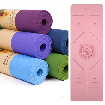 

Yoga Mat With Positioning Line Fitness Gymnastics Mat Non-slip Beginner Non-slip Sports Carpet Mat Ladies 6-1mm Yoga Mat Fitness