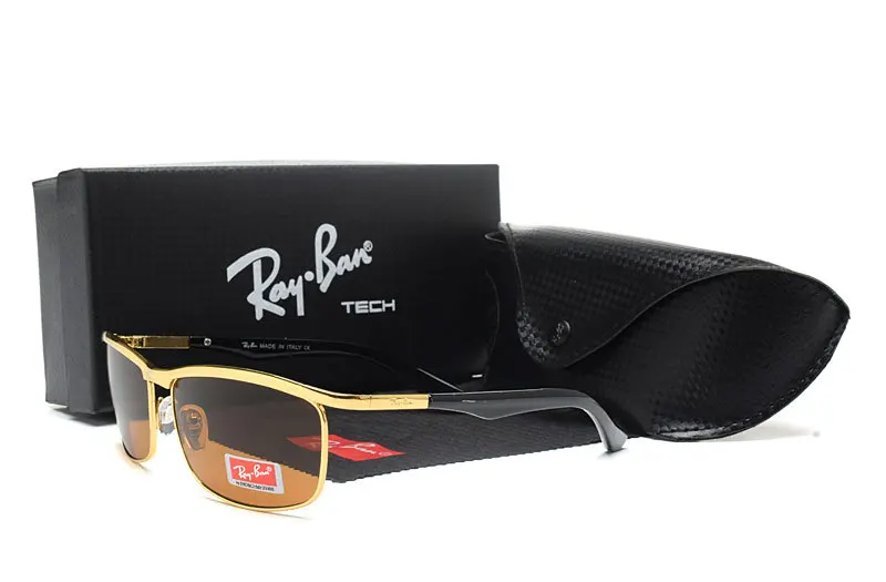 RayBan RB3059 мужские поляризованные солнцезащитные очки, алюминиево-магниевые походные очки для вождения, прямоугольные очки для мужчин Oculos masculin