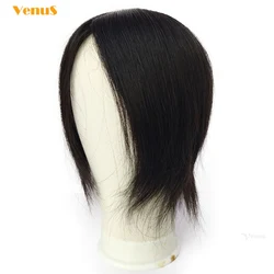 16x18cm Human Hair Big Topper 2cmPU+Breathable Net Silk Skin Base Toupee For Women Natural Hair Half Wig 6.4''x7.2'' Hairpieces