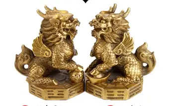 

Pure copper unicorn feng shui living room office decoration