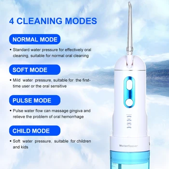 

Electric Oral Irrigator Water Flosser USB Rechargeable Cordless Teeth Cleaner IPX7 Waterproof Portable Household Tooth Cleaner