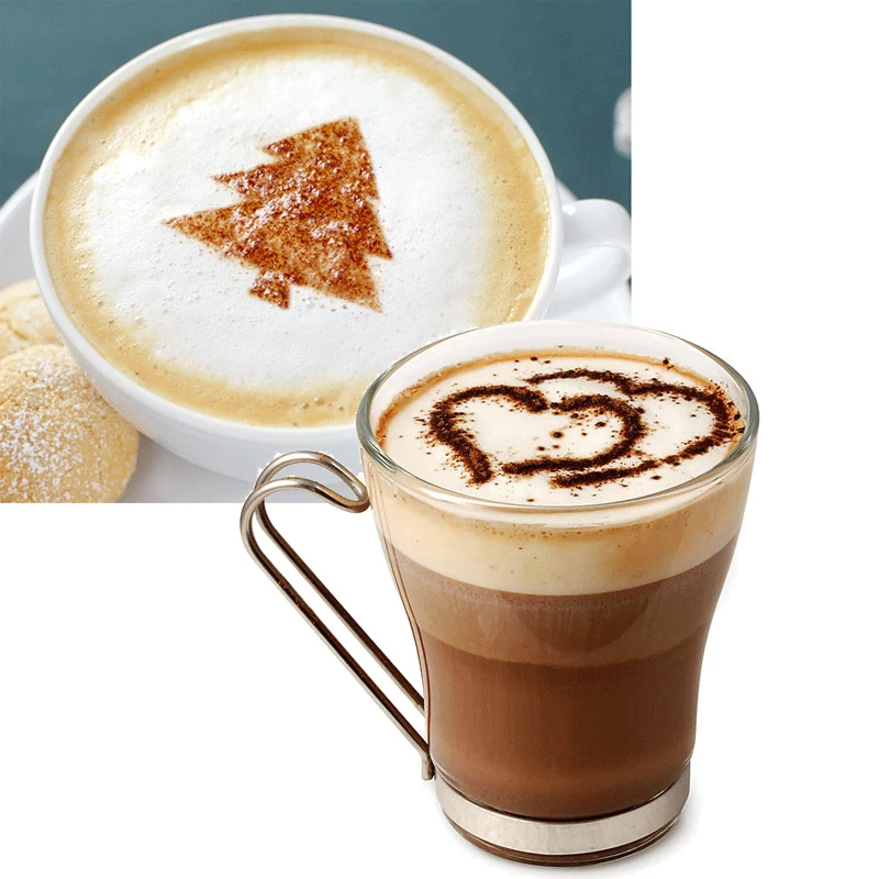 16 шт Пластиковые капучино Cooffee пены спрей шаблон трафареты DIY украшения кофе печать плесень Декор кекс шаблон плесень