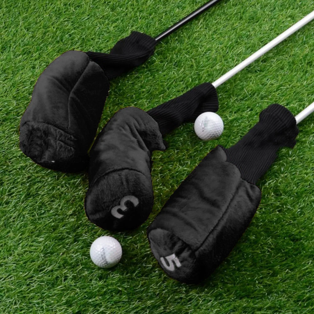 3 Pcs Durable Lightweight Golf Head Black Red Cover Accessories Headcover Protector for Driver Fairway Wood Head Dropshipping