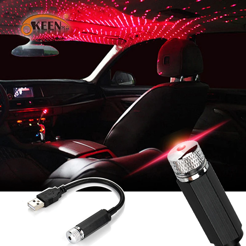 Mini LED Car Roof Star Night Lights Projector Light Interior Ambient Atmosphere Galaxy Lamp Decoration Light USB Plug