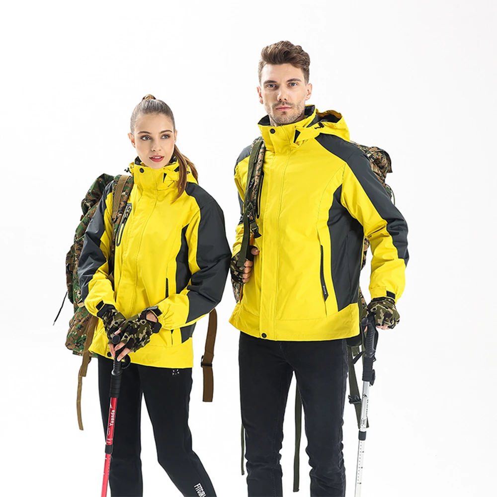 

Men Women 3 in 1 Winter Inner Fleece Waterproof Jacket Outdoor Sport Warm Coat Hiking Camping Trekking Skiing Detachable Jackets