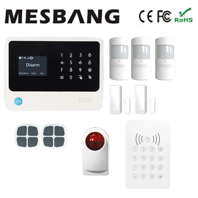 Wifi GSM Беспроводная сигнализация домашняя охранная сигнализация wifi сигнализация с английским французским русским испанским, голландским