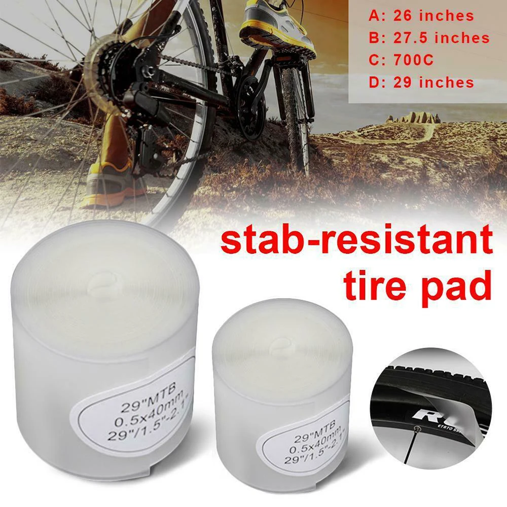 

2 Pcs Bicycle Tire Liners Bike Tires Protect Stickers Anti-Puncture Proof Belt Tire Liner Pads for MTB Mountain Road Bike Tube
