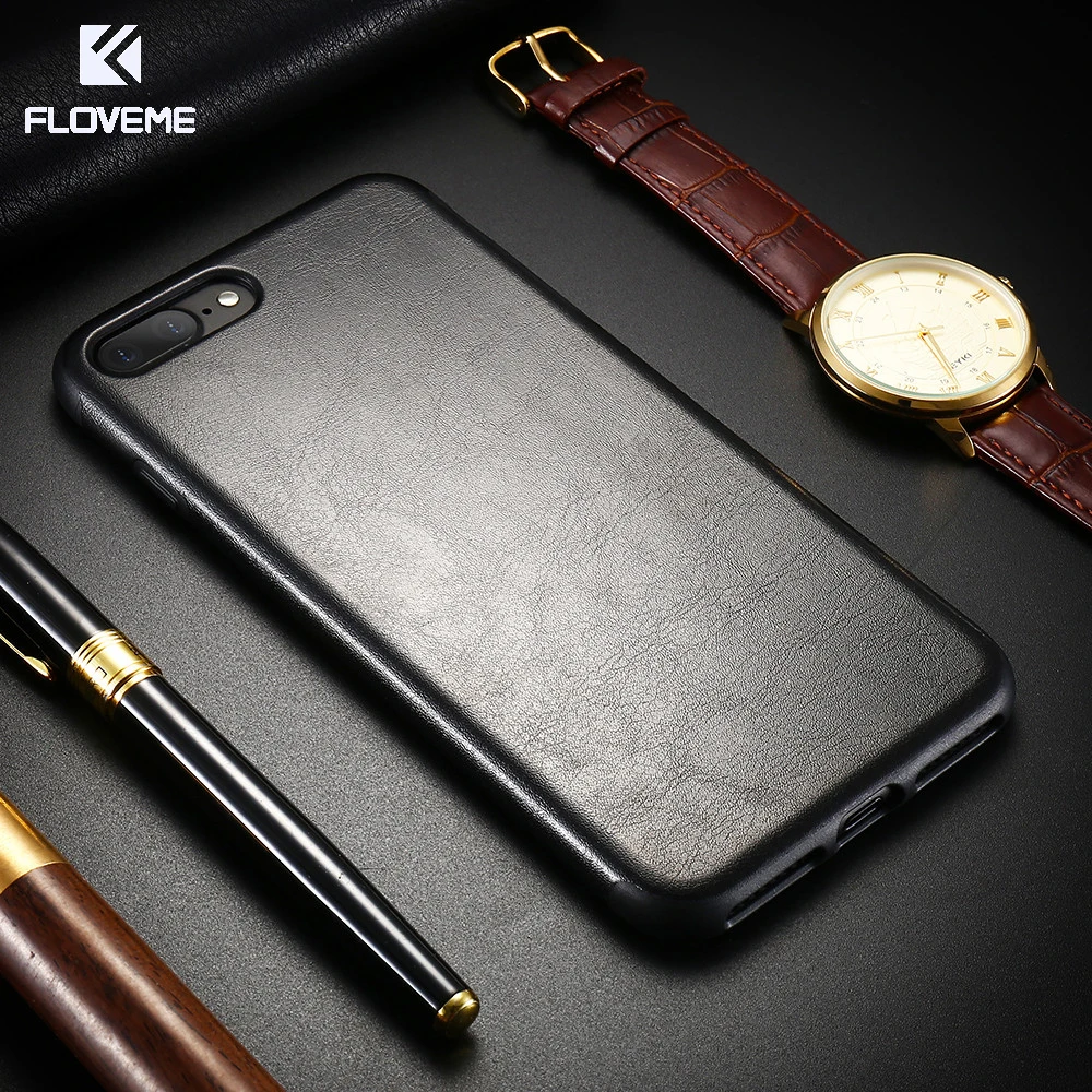 Чехол FLOVEME из искусственной кожи в стиле ретро для iPhone 12 11 Pro Max Mini деловой простой