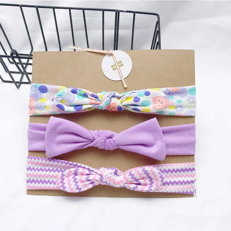 baby accessories clipart 3pcs/lot Dot/stripe/Print Flower Cartoon Bow Elastic Headbands Toddler Turban Hair Band Baby Girl Bows Hair Accessories Baby Accessories discount