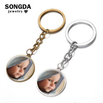 

SONGDA Personalized Custom Silver/Bronze Key Chain Family Member/Your Name/Fashion Logo/Lover Couple Photo Car/Handbag Keychains