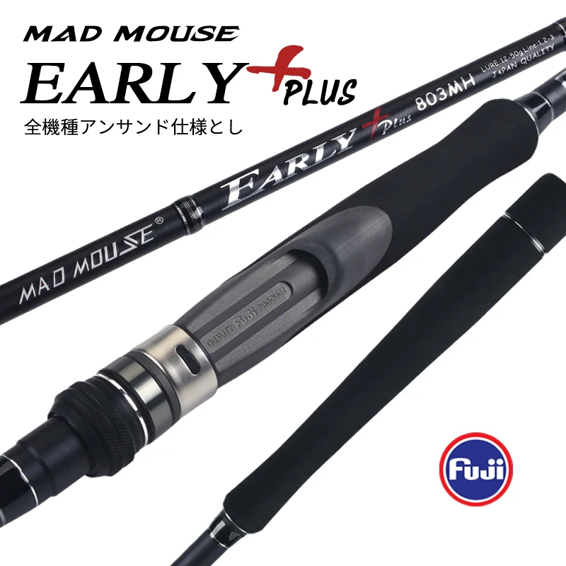 Рыболовная удочка MADMOUSE рано Plus MH японское качество спиннинг Fuji Parts Lure 12-50g PE 1 2-3