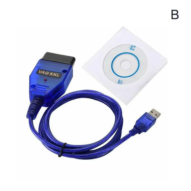 Автомобильный OBD2 USB VAG-COM KKL 409,1 интерфейсный кабель автомобильный диагностический сканер инструмент сканирования интерфейсный кабель для VW Audi Seat - Цвет: Синий