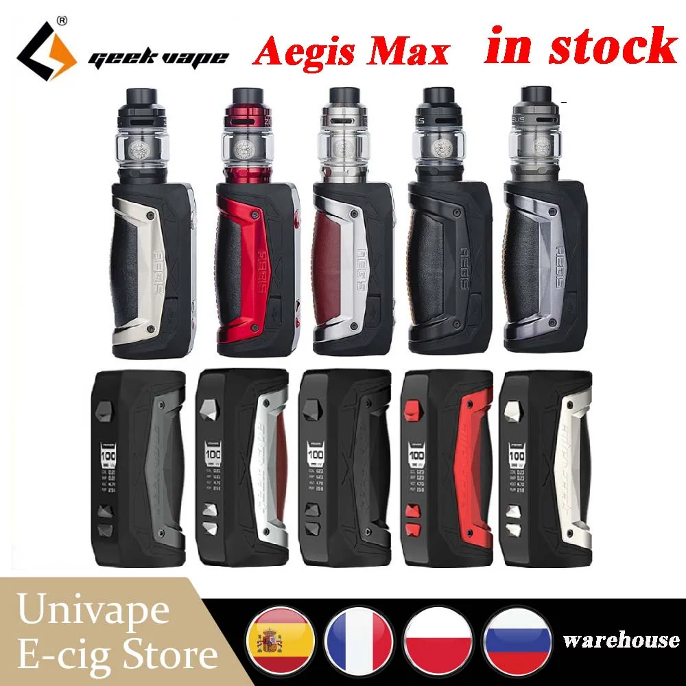 Оригинальный комплект Geekvape Aegis Max 100 Вт 21700 с 5 мл атомайзером Zeus и сетчатой