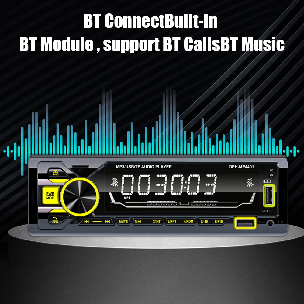 1 DIN Car Stereo Multimedia Video Player  Auto Radio FM MP3 Music USB Digital Bluetooth-Compatible Audio Multimedia MP3 Player