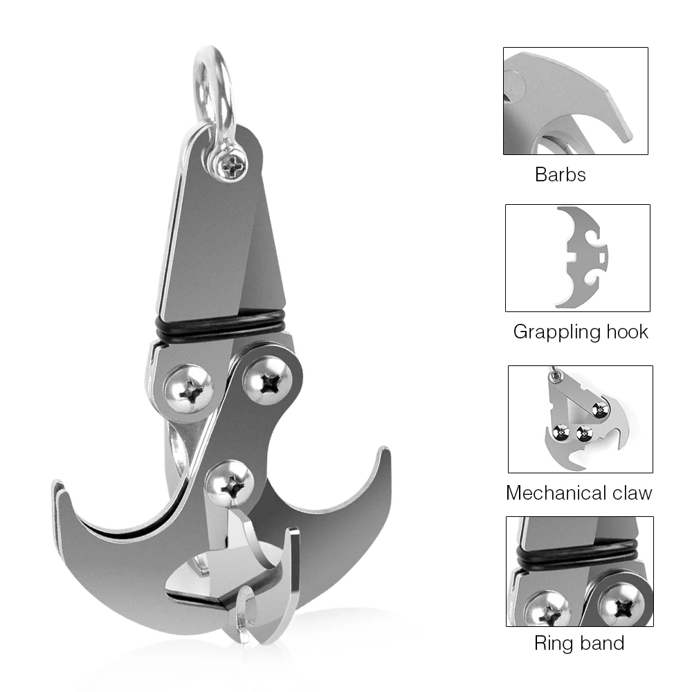 

Multifunction Climbing Hook Stainless Steel Survival Tools Grappling Folding Climbing Tail Carabiner Gravity Hook Rock