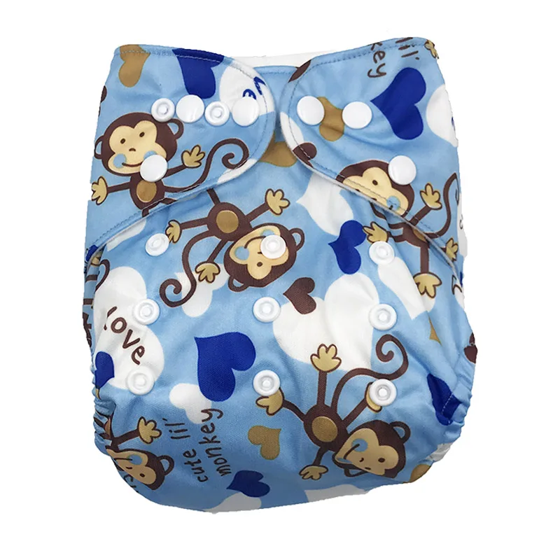 A60-1 Pororo 1 шт. подгузники стираемые тканевые подгузники детские дышащие подгузники с карманами напечатанные PUL покрытие обертывание замшевая ткань регулируемый по размеру подгузник - Цвет: A60-1
