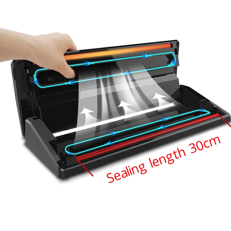 US $84.74 Fully Automatic Best Vacuum Sealer Packing Electric Food Vacuum Sealer Bags 30cm Best Vacuum Packer for Food Household 220V