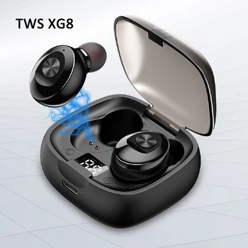 

Dropshipping XG8 tws Wireless Bluetooth 5.0 LED Display Earphone Mini Headset Earpiece In Ear IPX6 Waterproof LED power display