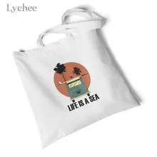 Lychee, Harajuku, экологический пейзаж, принт, пляжные, большие парусиновые сумки, тоут, повседневные женские сумки для покупок, студенческие сумки на плечо