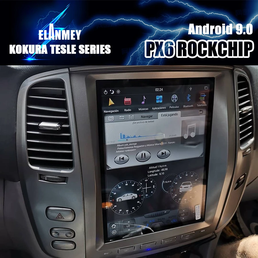 Автомобильный радиоплеер GPS навигатор PX6 Tesla Bluetooth экран Android 9 мультимедийный