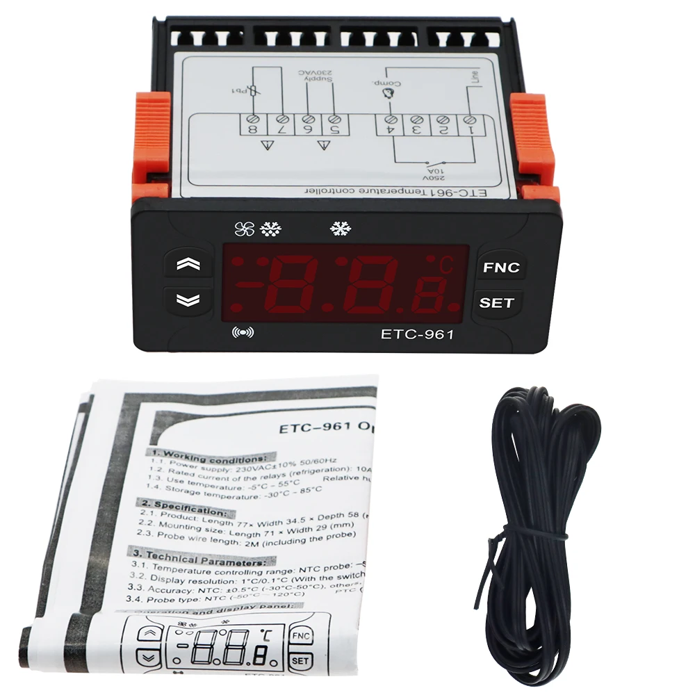 Termostato Controllo Temperatura E Umidità ETC-961 - Sensore 220V Per Raffreddamento Con Allarme - Foto 12