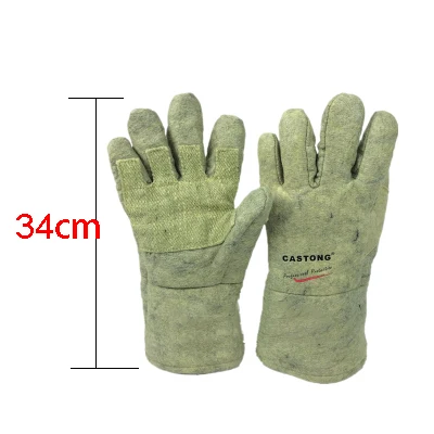 500 Degree High Temperature Resistant Gloves Flame retardant Fireproof Anti-scalding Industry Labor Safety Heat insulated Gloves - Color: Blue