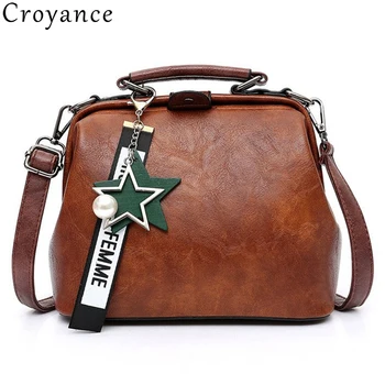 

Croyance Women Handbag Leather Shoulder Bag Female Doctor Crossbody Handbag Star Pendant Rivets Casual Famous Brand Women Bags