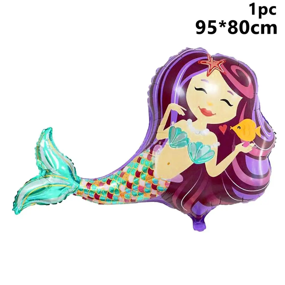 Foil Mermaid Balon 2 Taoup воздушные шары русалки из фольги, латексные конфетти, воздушные шары с океаническим декором на день рождения для детей, вечерние принадлежности Русалочки - Цвет: Foil Mermaid Balon 2