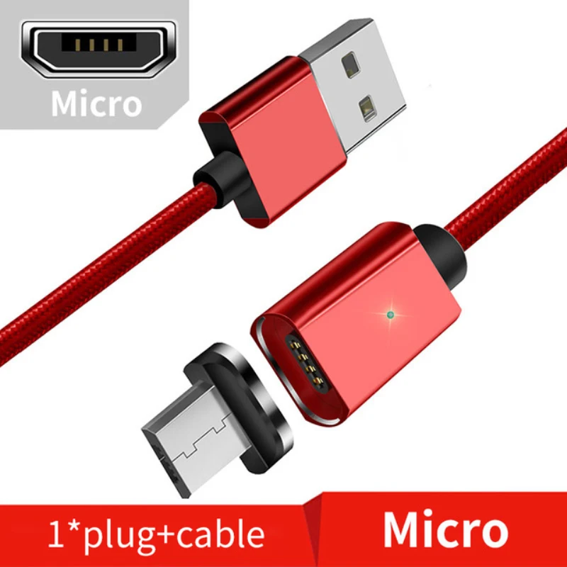 Essager Магнитный Micro Тип usb c кабель для передачи данных для iPhone 11 XR 7 IPad Xiaomi 9 Redmi Note 7 Быстрый зарядный кабель мобильного телефона код данных - Цвет: Red Micro Cable